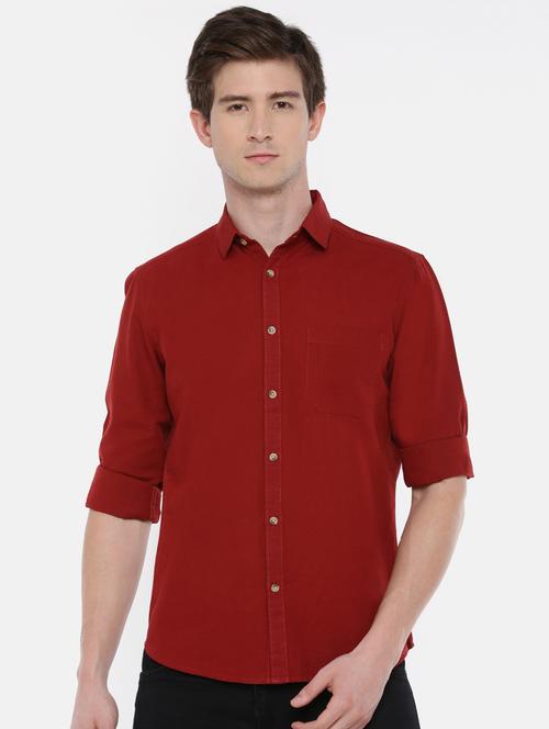 men solid cotton casual shirt - 20649177 - Standard Image - 0