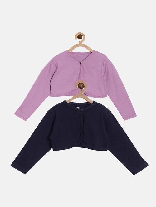 pack of 2 kids multi coloured solid shrug - 20649345 -  Standard Image - 0