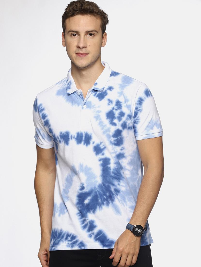 men polo neck tie & dye t-shirt - 20649424 -  Zoom Image - 0