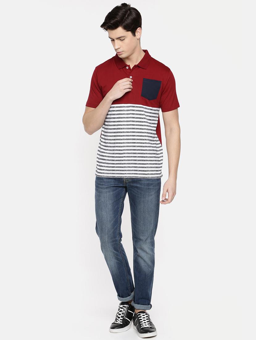 men polo neck color block t-shirt - 20649734 - Standard Image - 3
