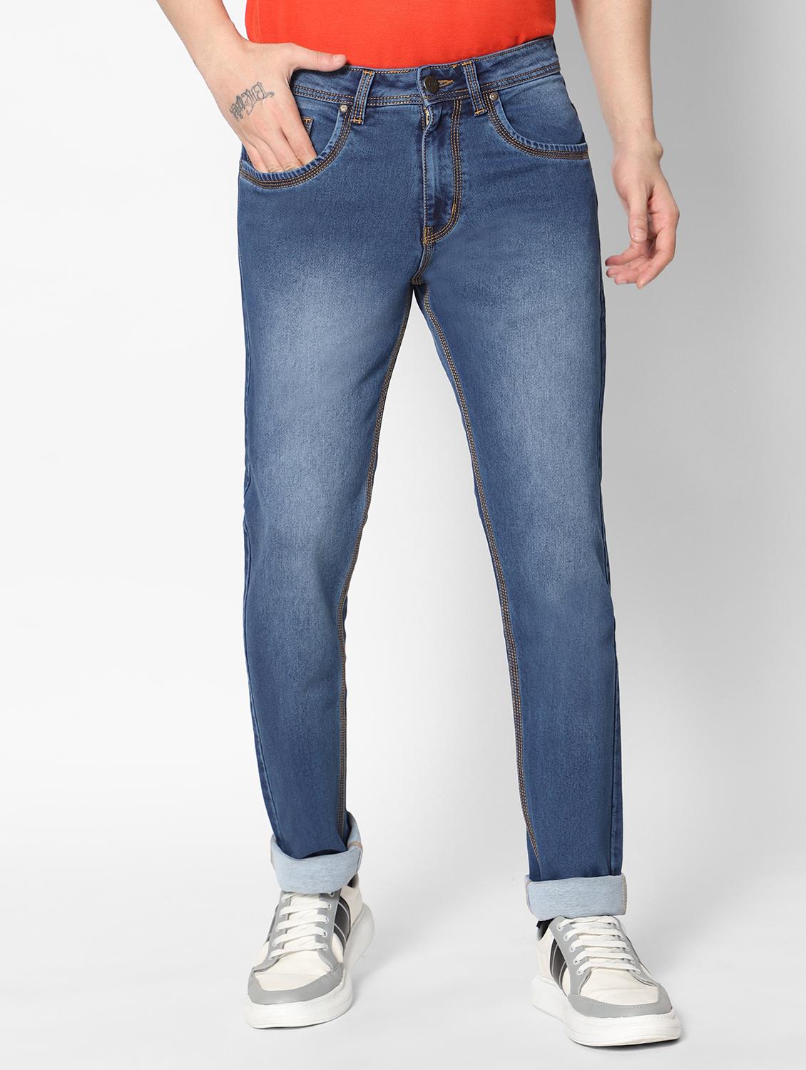 men mid rise denim washed jeans - 20650219 - Zoom Image - 0