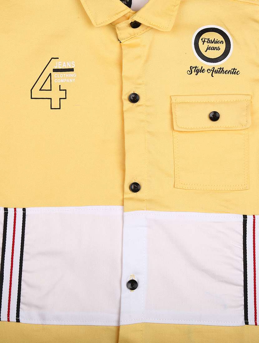 yellow printed detailed casual shirt - 20651008 -  Standard Image - 3