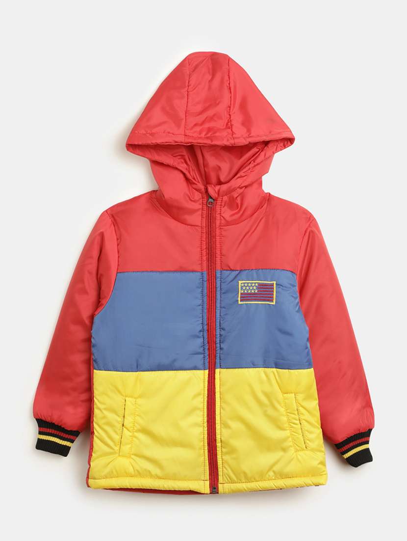 boys color block quilted jacket