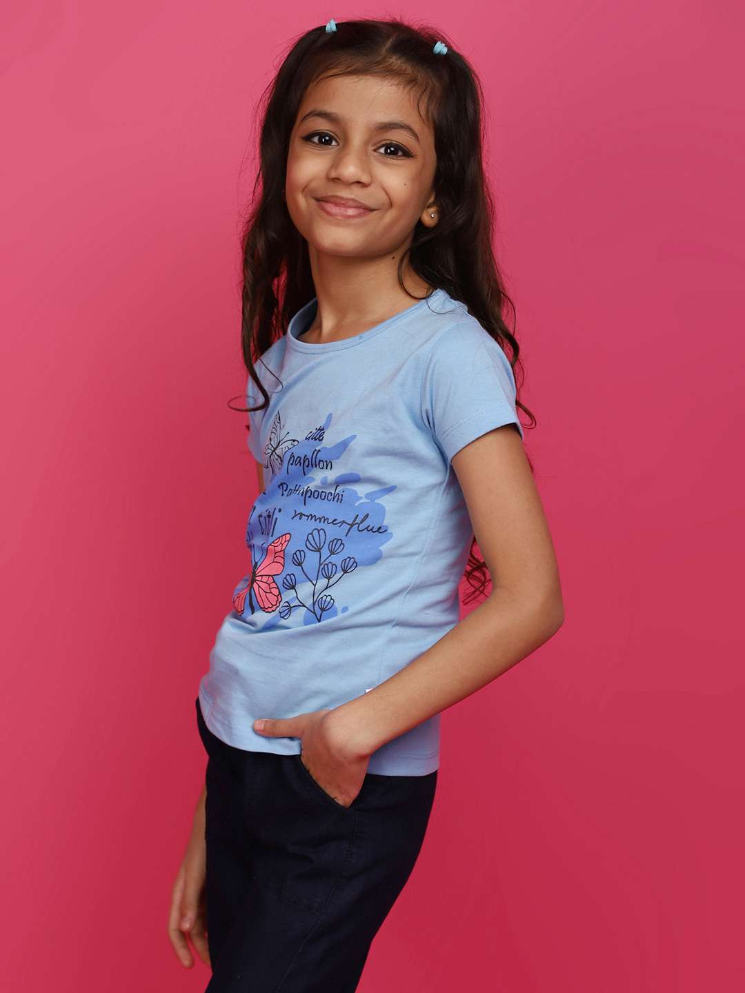 sky blue cotton tshirt - 20656706 -  Standard Image - 3