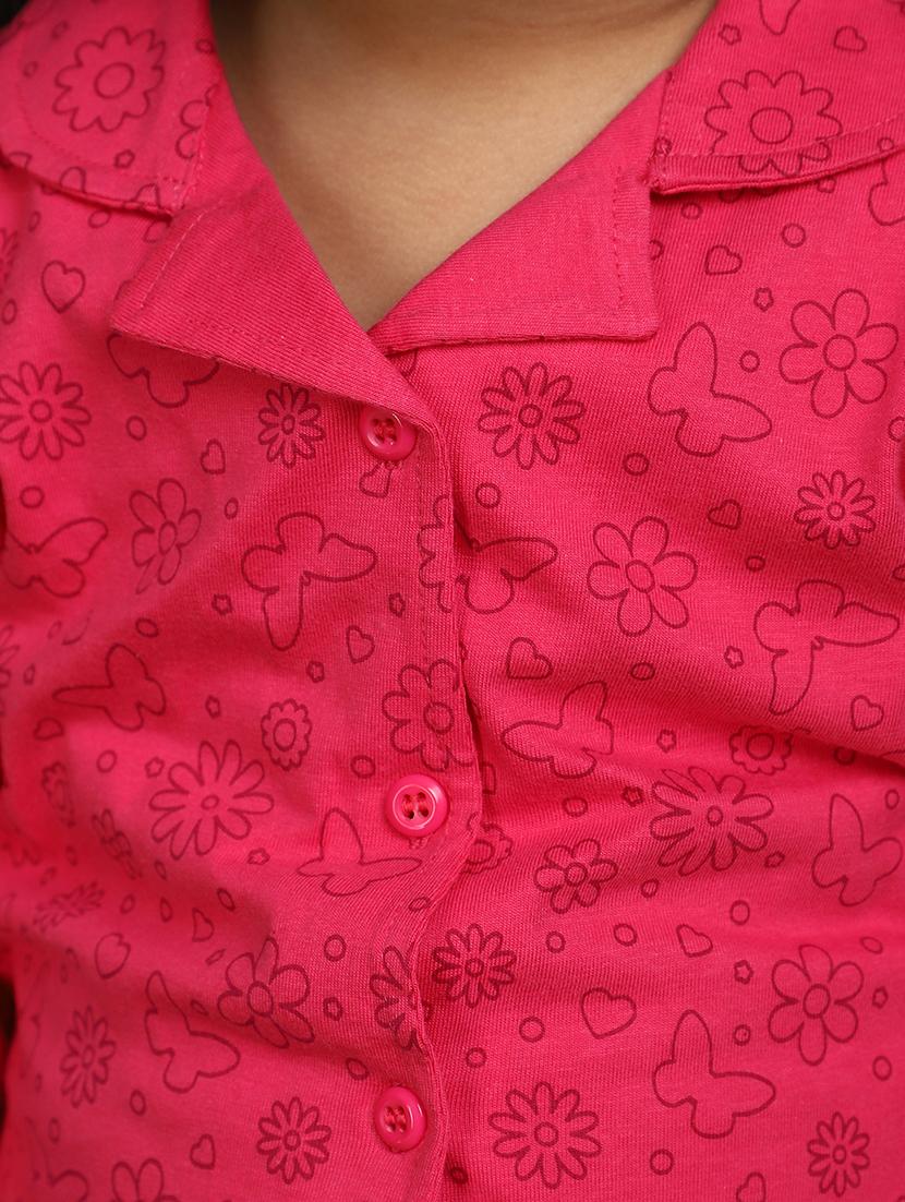 fuchsia cotton poly cotton pyjama set nightwear - 20657606 - Standard Image - 5
