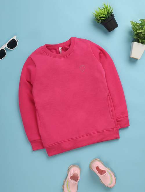 solid fuchsia pink detailed sweatshirt - 20657924 -  Standard Image - 0