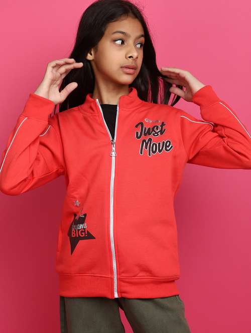 red printed detailed casual jacket - 20658030 -  Standard Image - 0