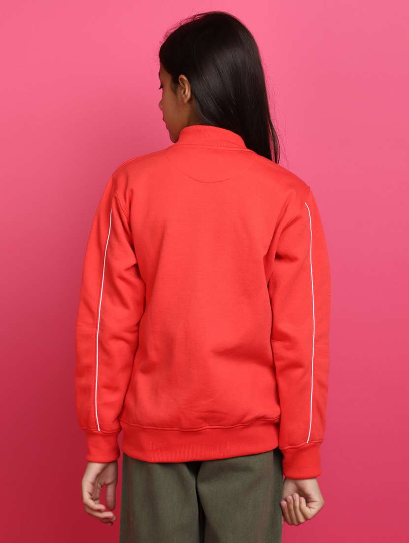 red printed detailed casual jacket - 20658030 - Standard Image - 3
