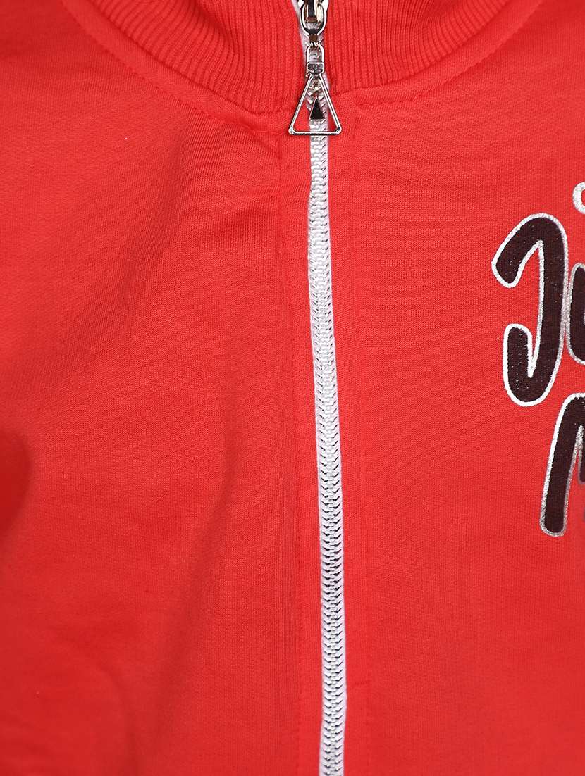 red printed detailed casual jacket - 20658030 - Standard Image - 5