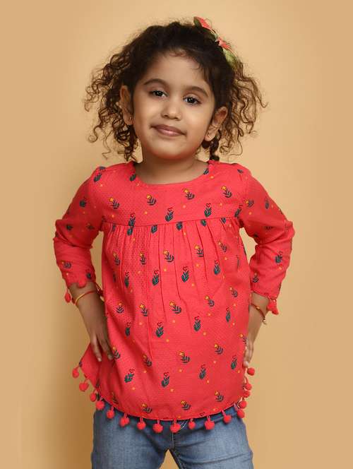 girls red printed top - 20658333 - Standard Image - 0