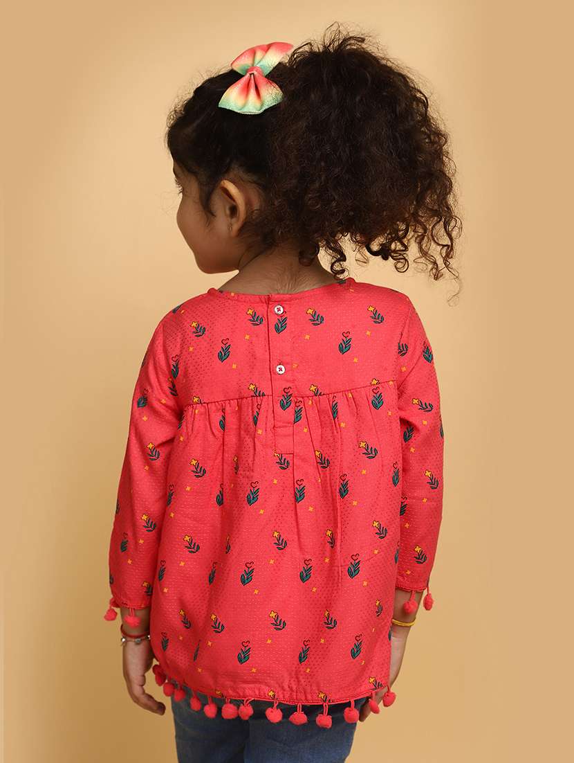 girls red printed top - 20658333 - Standard Image - 3