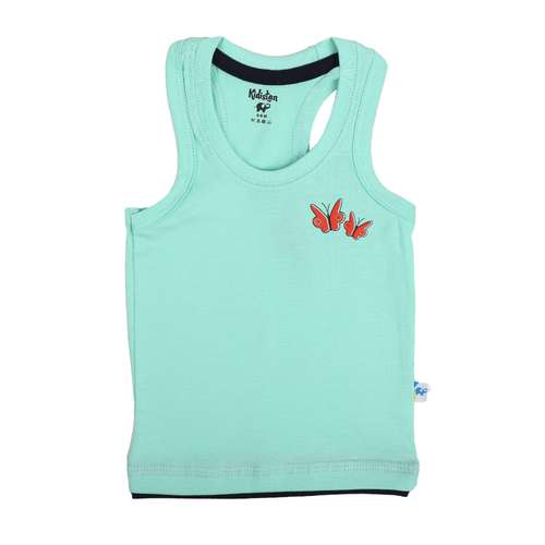 green cotton single jersey vest - 20661704 - Standard Image - 0