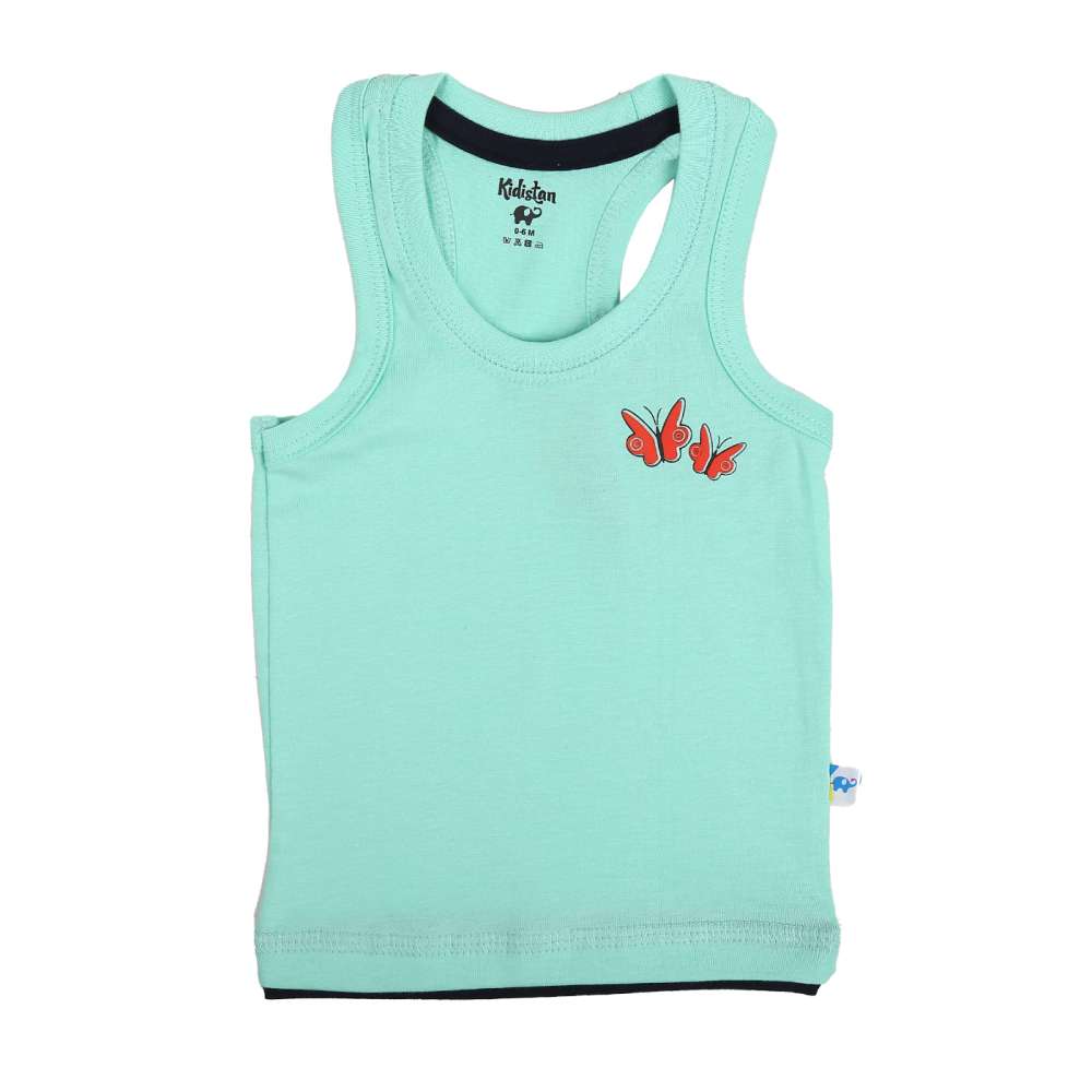 green cotton single jersey vest - 20661704 - Zoom Image - 0