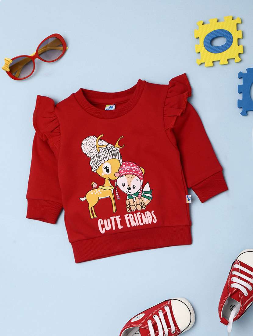red round neck sweatshirts - 20663537 -  Zoom Image - 0