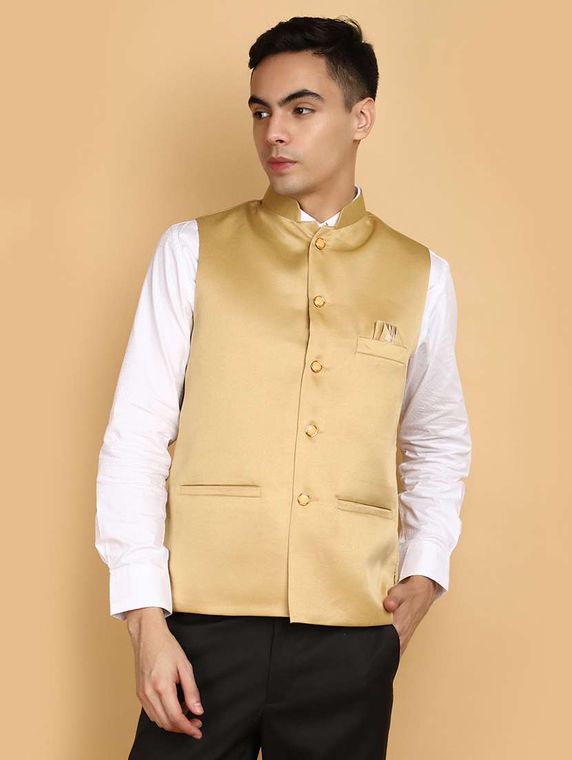 men solid color nehru jacket