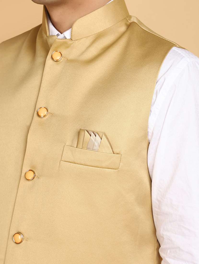 men solid color nehru jacket - 20663876 -  Standard Image - 5