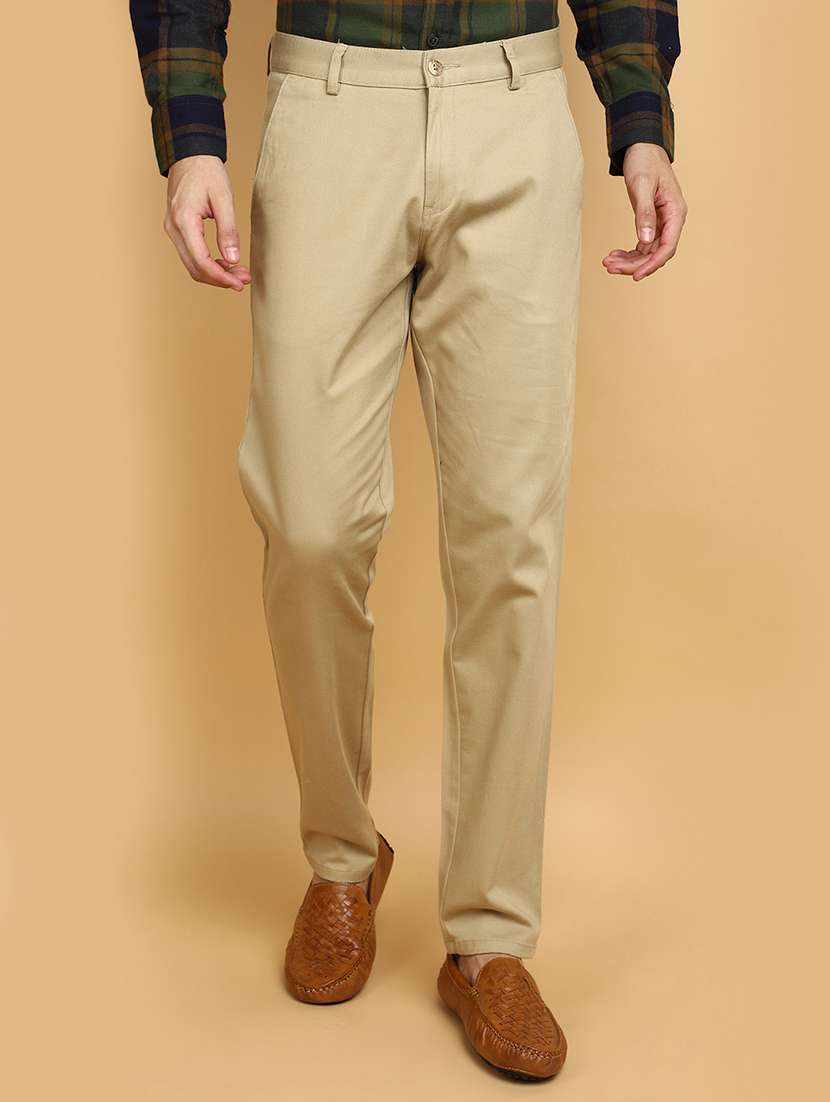 khaki cotton chinos casual trousers