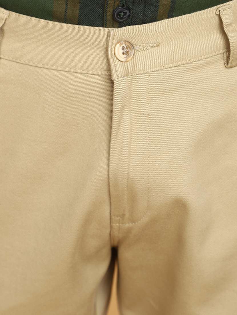 khaki cotton chinos casual trousers - 20664165 -  Standard Image - 5