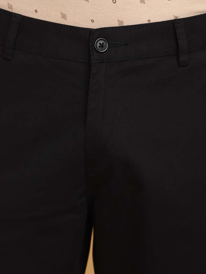black cotton chinos casual trousers - 20664167 -  Standard Image - 5