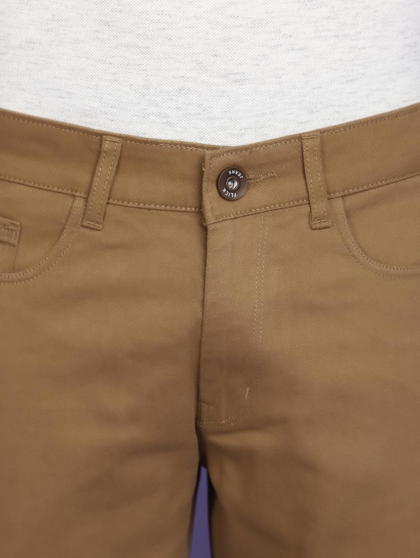 khaki cotton chinos casual trousers - 20664590 - Standard Image - 5