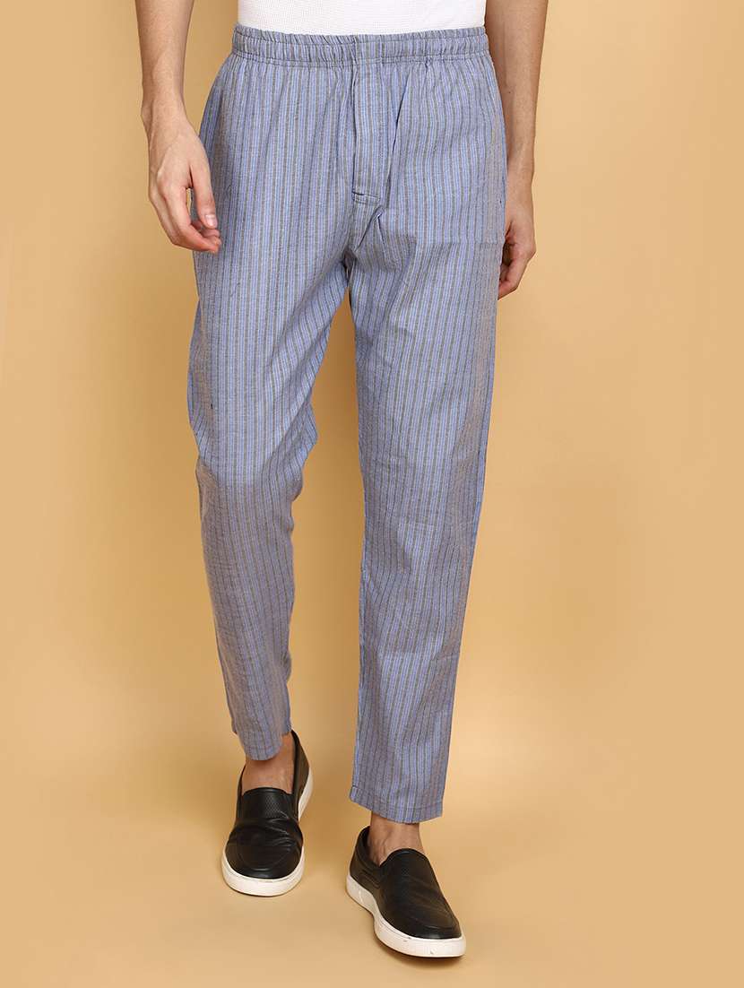men mid rise striped pyjama