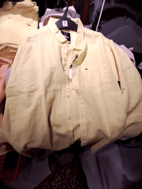 light yellow cotton linen casual shirt - 20667695 - Zoom Image - 0