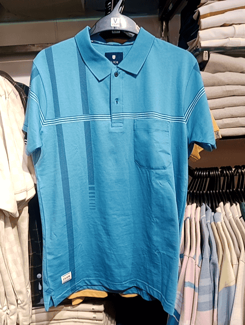 light blue fancy fabric tshirt - 20668894 - Standard Image - 0