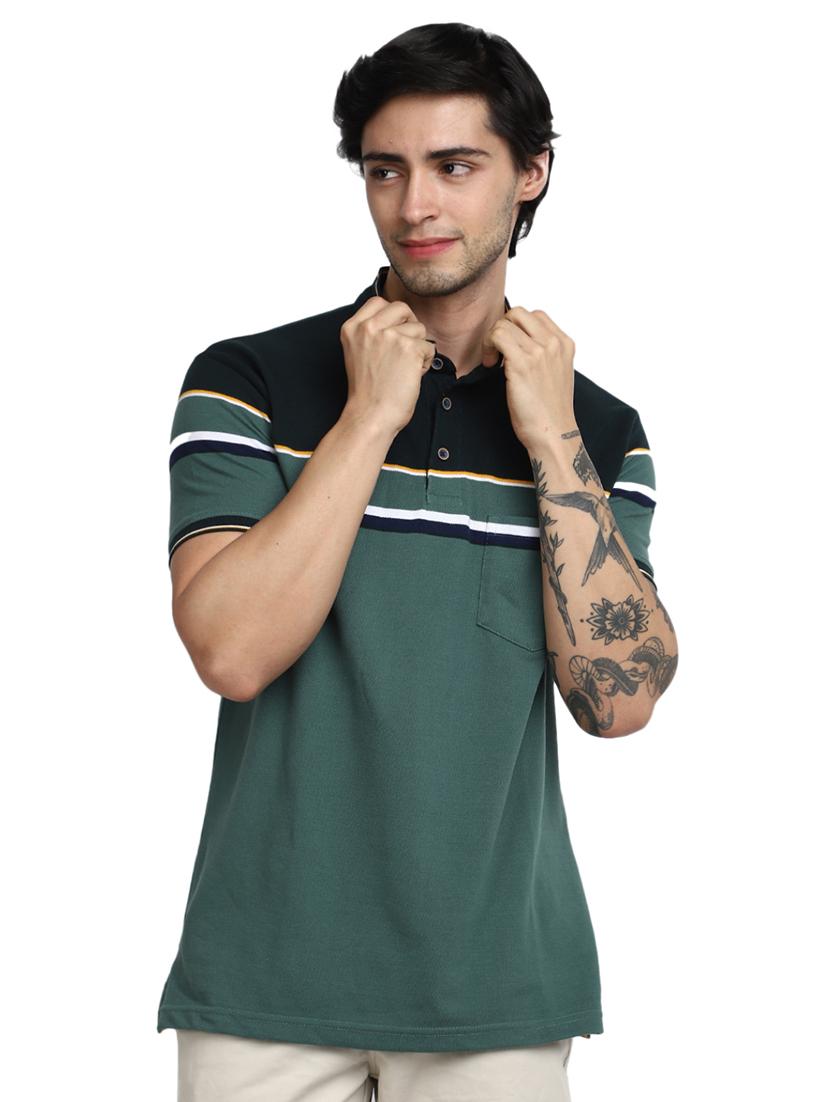 men stripes short sleeves t-shirt - 20670090 -  Zoom Image - 0