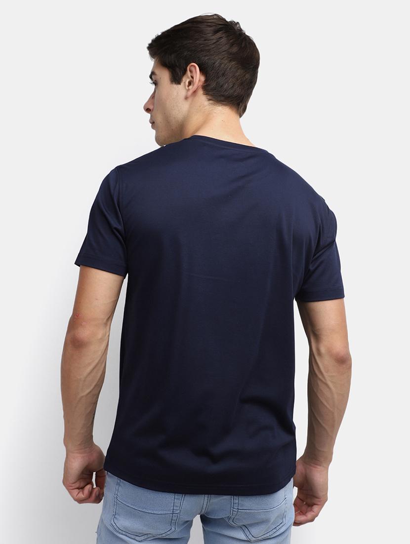 navy blue front printed regular t-shirt - 20671743 - Standard Image - 3