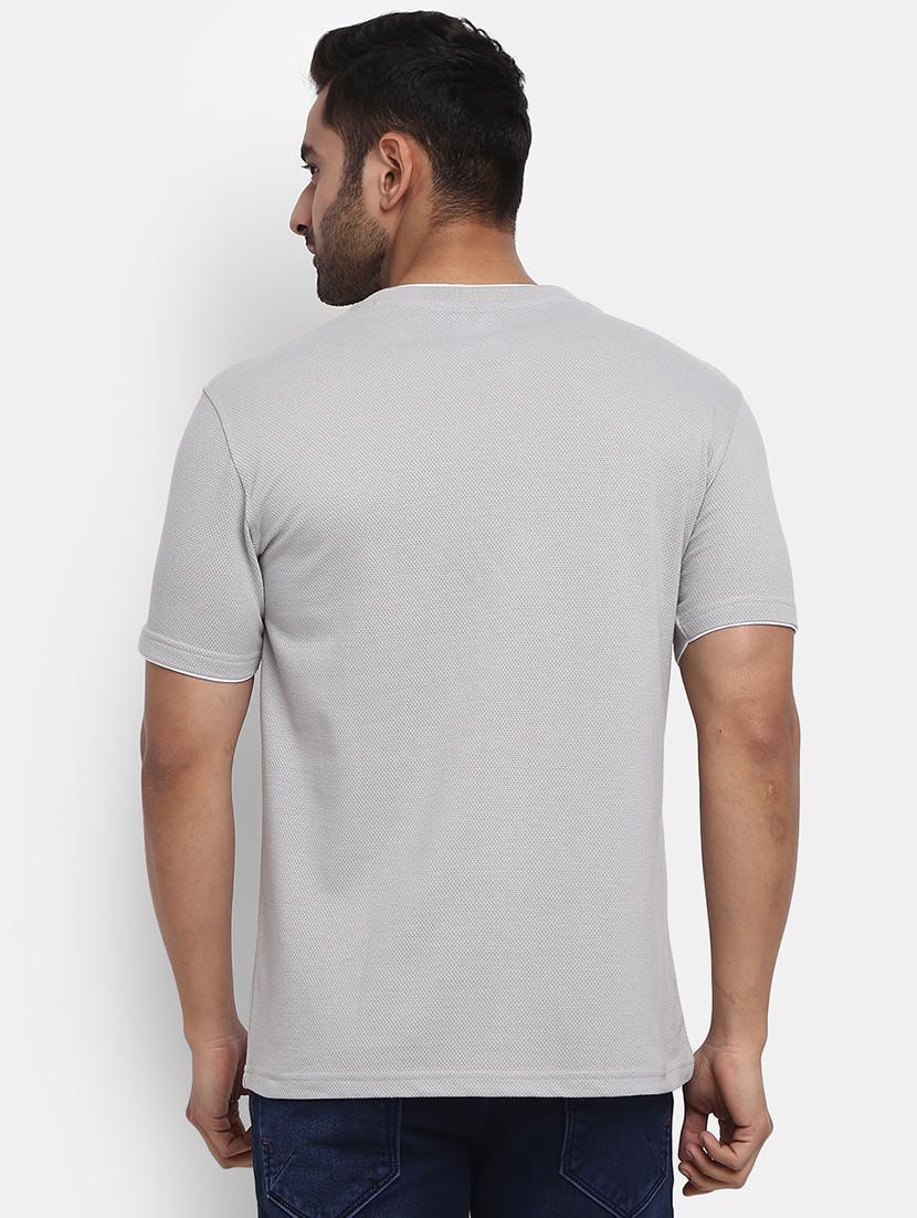grey self design printed detailed t-shirt - 20672397 - Standard Image - 3