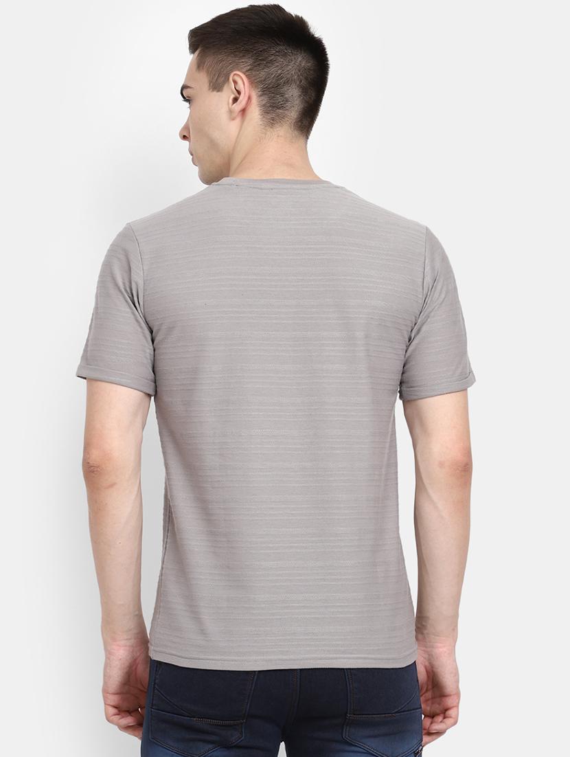 grey self design detailed regular t-shirt - 20672435 - Standard Image - 3