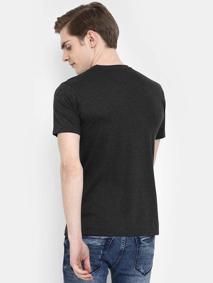 black front printed regular t-shirt - 20672444 -  Standard Image - 3
