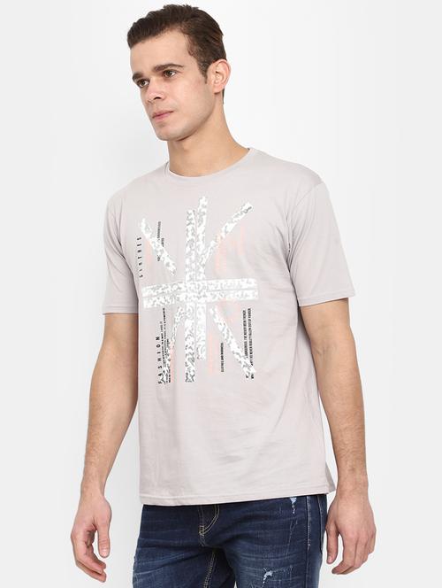 grey front printed regular t-shirt - 20672446 -  Standard Image - 0