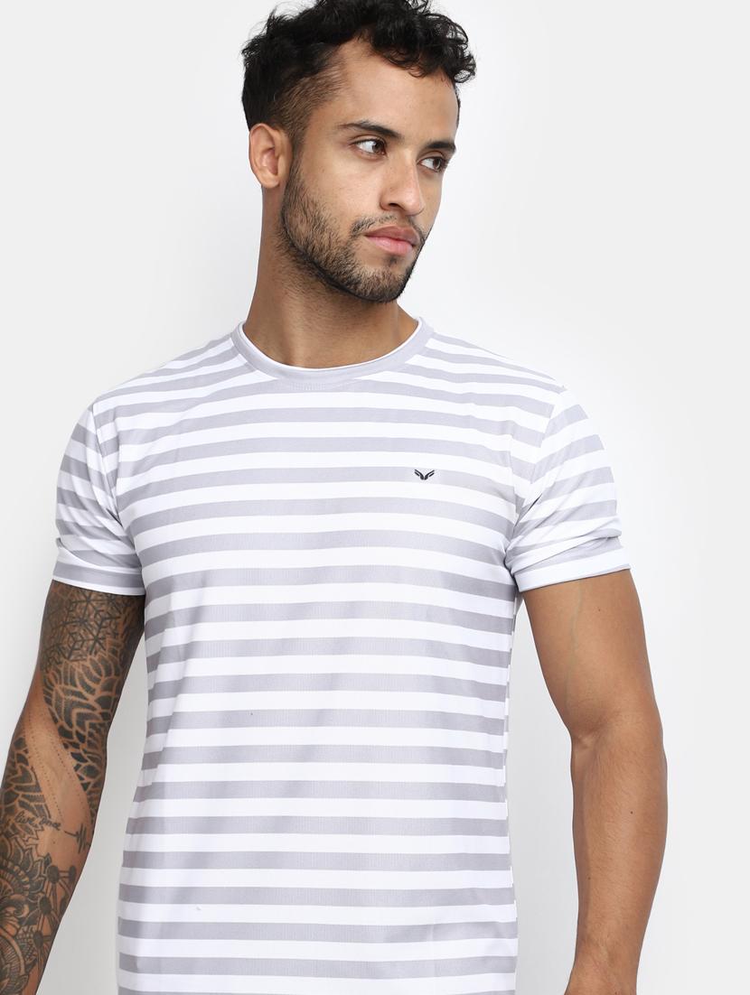 grey striped printed regular t-shirt - 20672459 - Standard Image - 3
