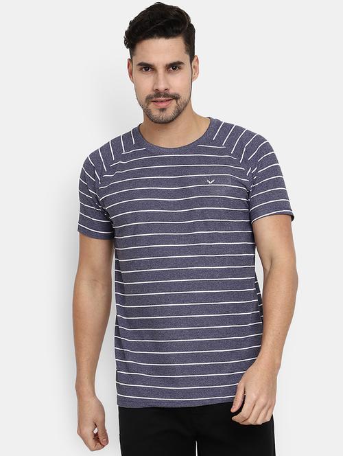 blue striped printed casual t-shirt - 20672464 -  Standard Image - 0