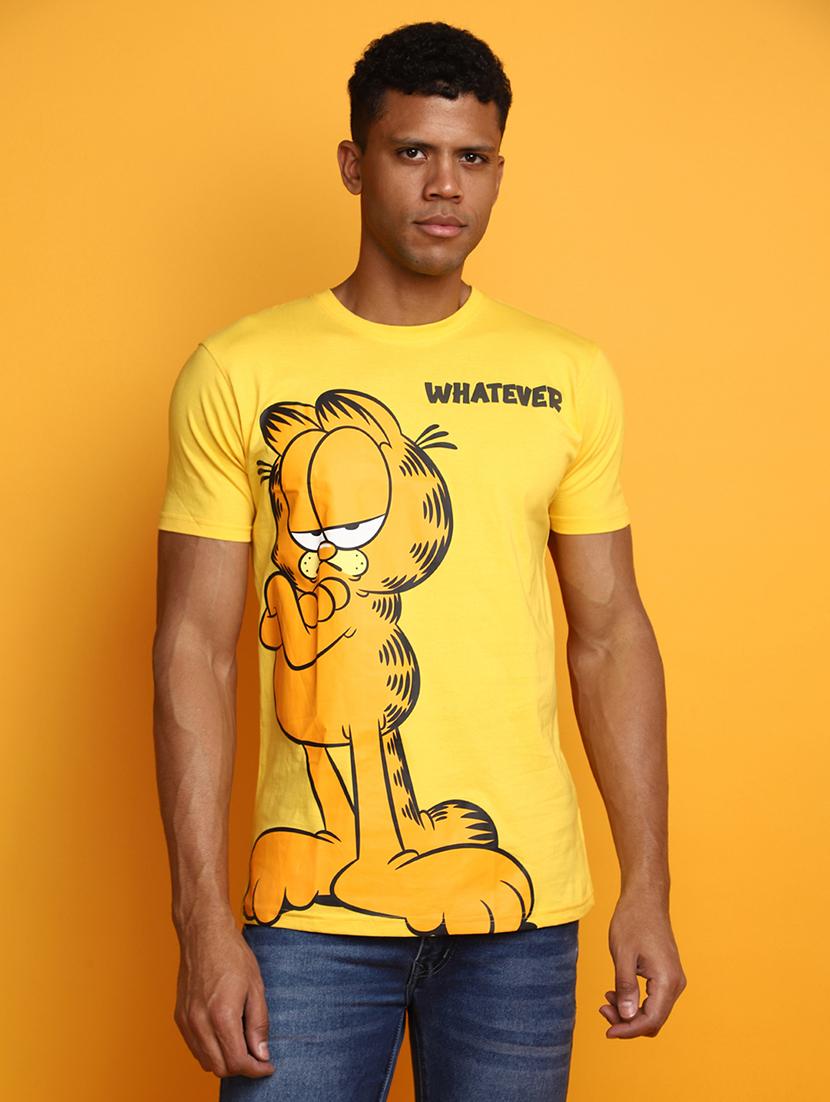 yellow front printed casual t-shirt - 20672608 -  Zoom Image - 0