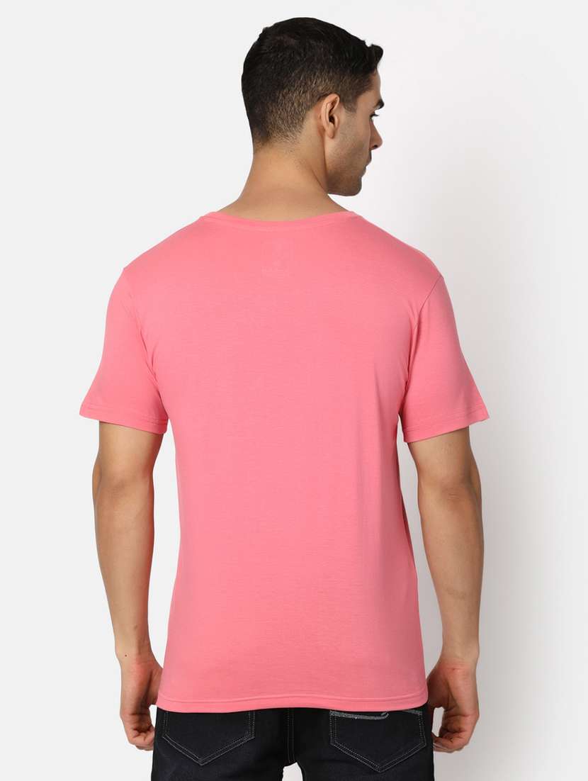 pink front printed casual t-shirt - 20672716 -  Standard Image - 3
