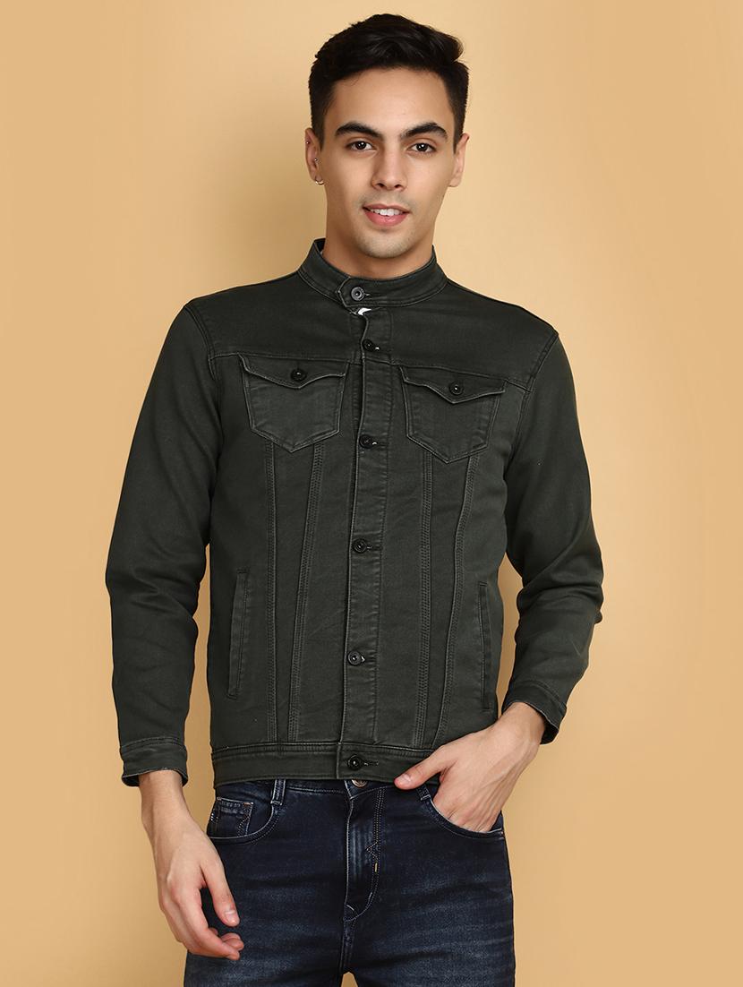 green denim casual jacket - 20673277 - Zoom Image - 0