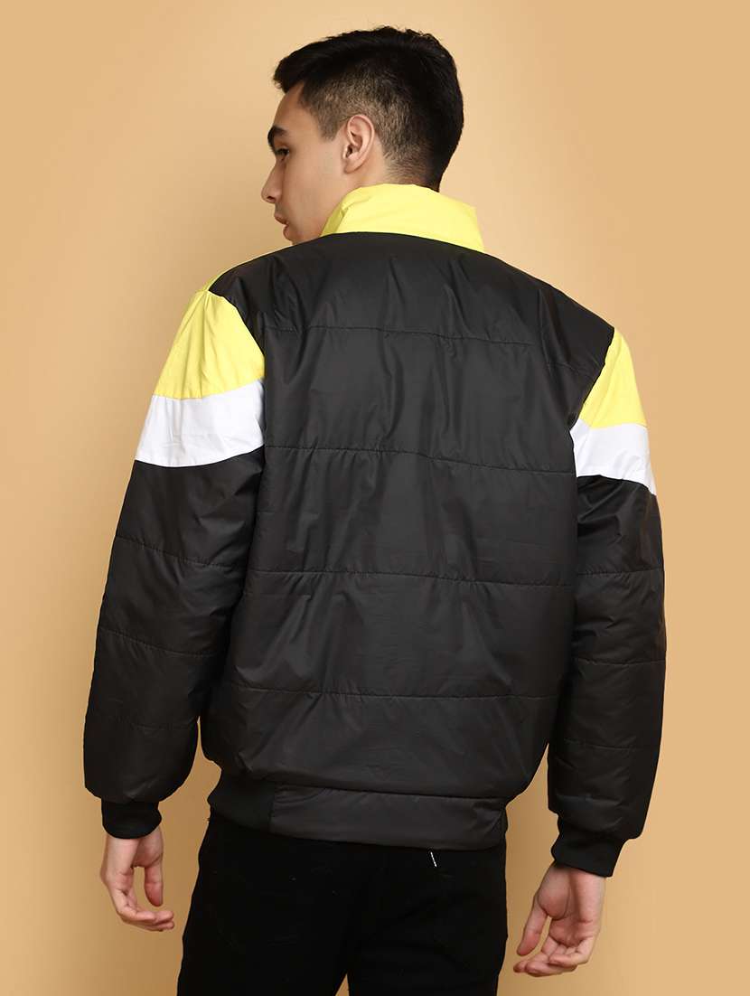 men long sleeved color block quilted jacket - 20673381 -  Standard Image - 3