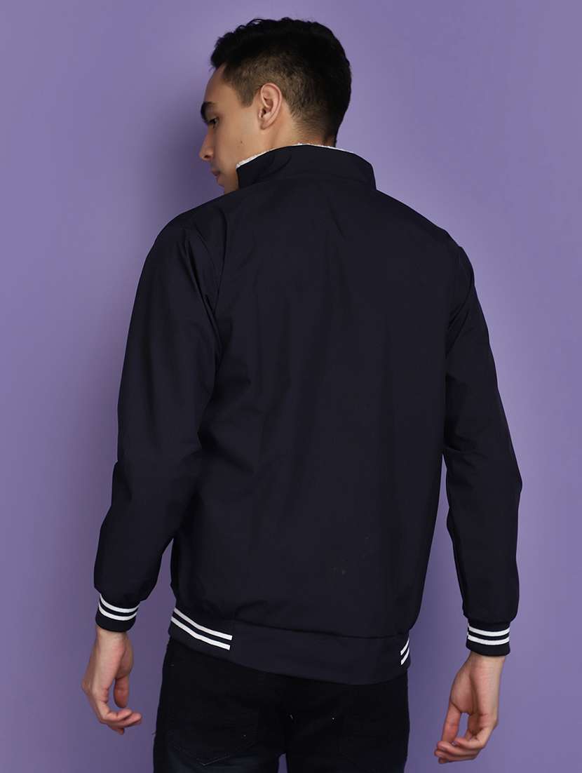 navy blue cotton casual jacket - 20673382 -  Standard Image - 3