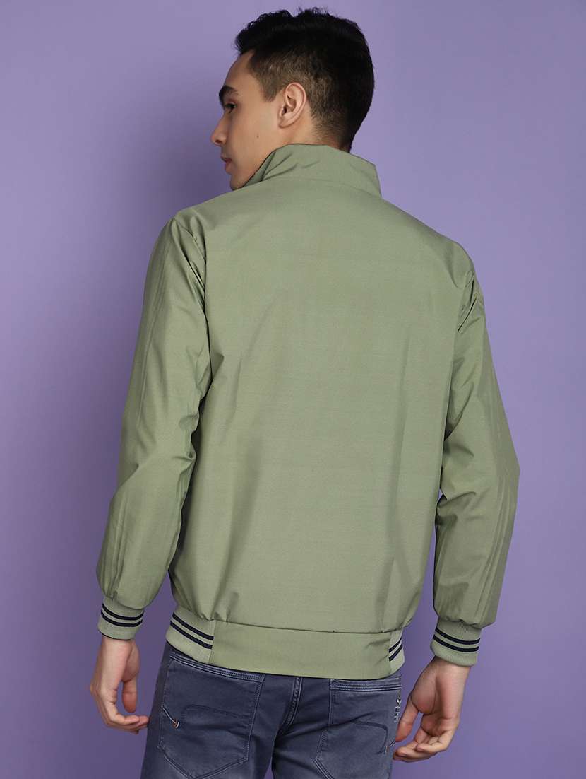 green cotton casual jacket - 20673538 - Standard Image - 3