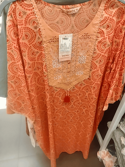 coral cotton kurta - 20676376 - Zoom Image - 0