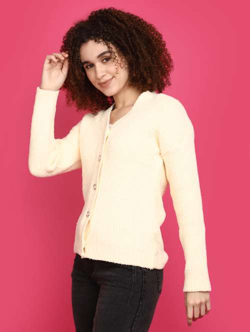 women yellow long sleeves cardigans - 20676794 -  Standard Image - 0
