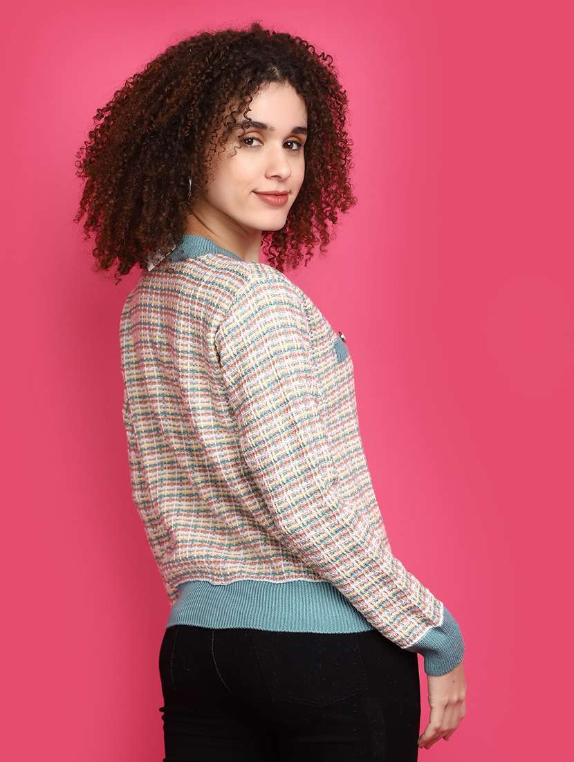 women multi color long sleeves cardigans - 20676950 -  Standard Image - 3