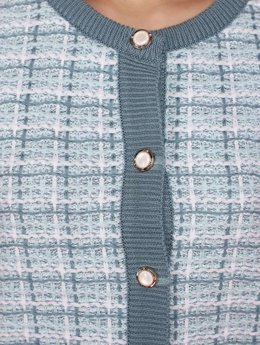 women light blue long sleeves cardigans - 20676951 - Standard Image - 5