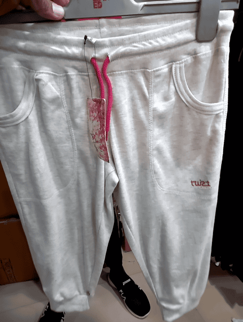 ecru melange poly cotton interlock capris - 20679784 - Standard Image - 0