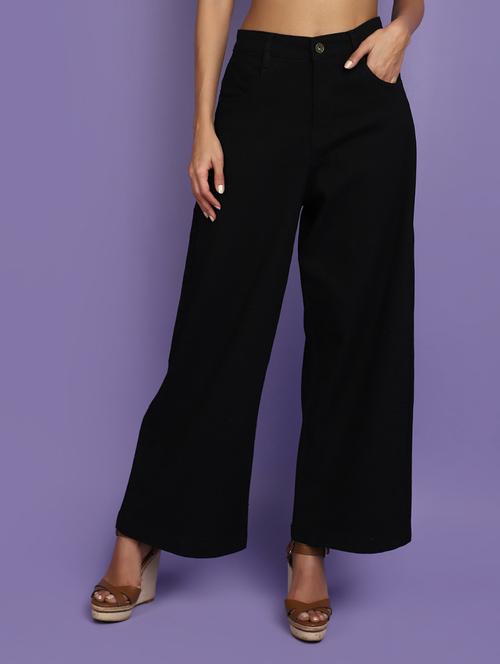 women high rise plain denim jeans - 20679855 - Standard Image - 0