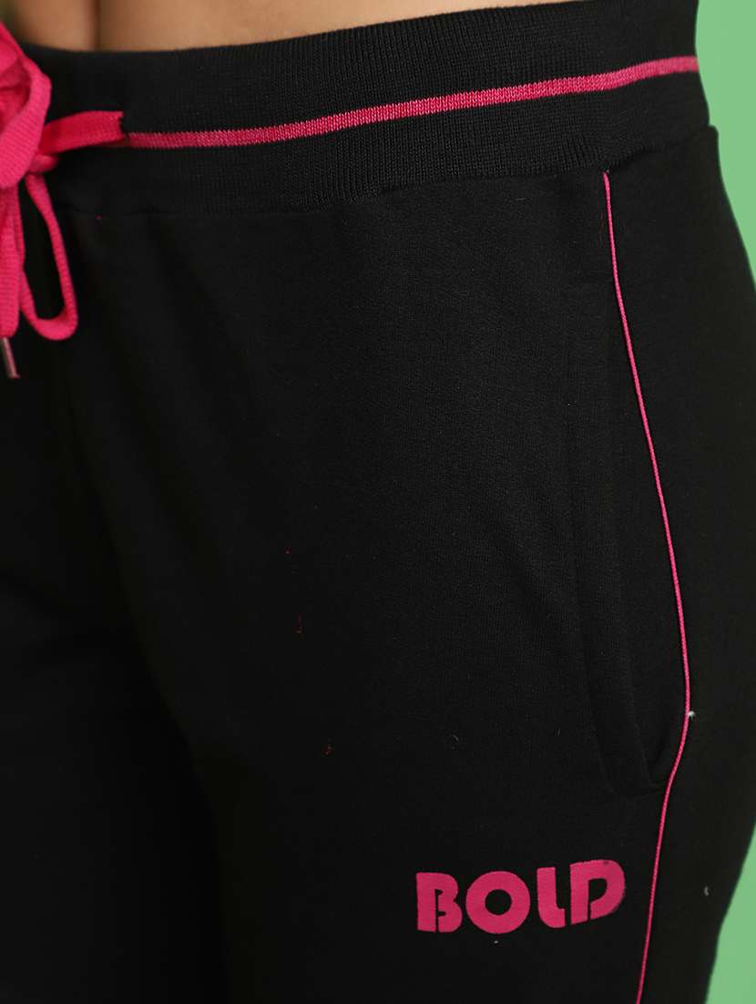 women black solids yoga track pant - 20680137 -  Standard Image - 5