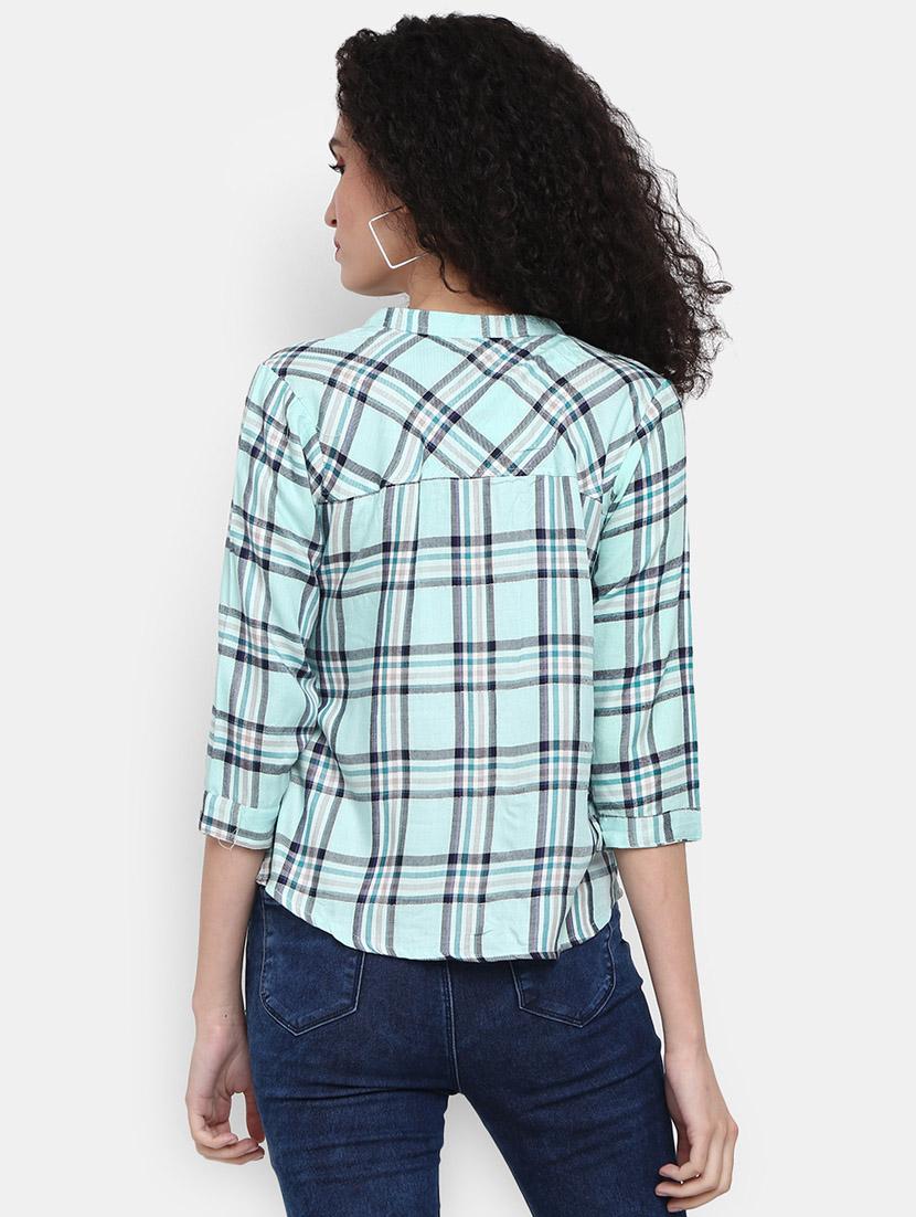 green cotton a line top - 20681694 - Standard Image - 3