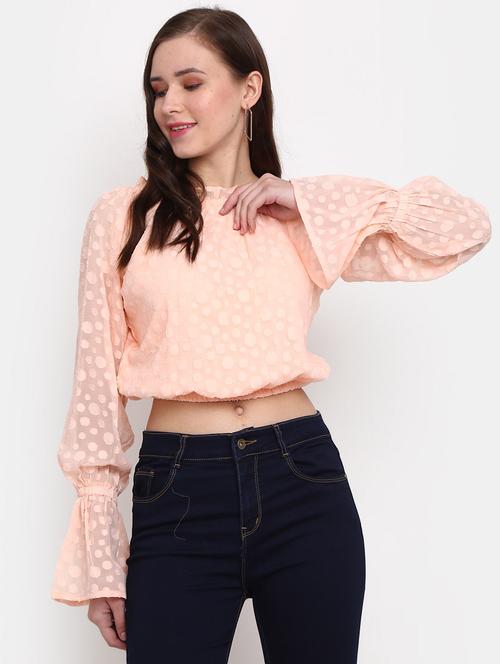 pink cotton a line top - 20681988 - Standard Image - 0